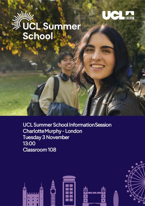 Sesión Informativa sobre los cursos de verano que Ofrece University College London Sesión Informativa sobre los cursos de verano que Ofrece University College London