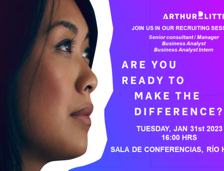 Poster: Career Services Sesión de reclutamiento presencial de Arthur D. Little