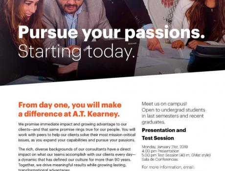 Bolsa de Trabajo invita a la presentación y aplicación de examen de A.T. Kearney