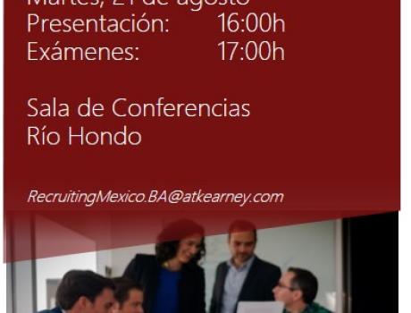 Bolsa de Trabajo invita a la presentación y aplicación de examen de  A.T. Kearney