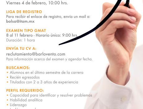 Póster Career Services del ITAM invita a la sesión de reclutamiento remota de Barlovento