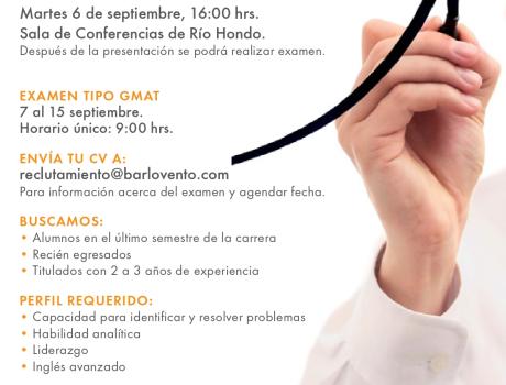 Career Services del ITAM invita a la sesión de reclutamiento y aplicación de examen presencial de Barlovento