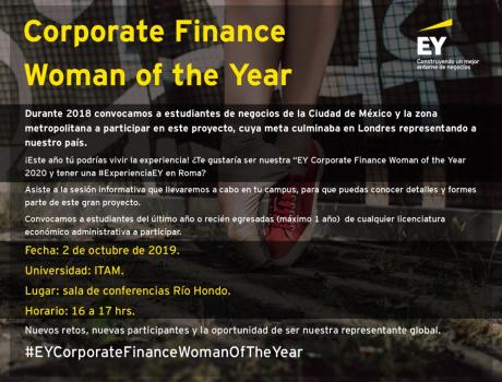 Bolsa de Trabajo invita a la presentación Corporate Finance Woman of the Year México de EY México