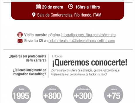  Bolsa de Trabajo invita a la presentación y aplicación de examen de Integration Consulting