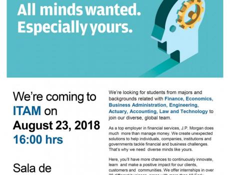 Bolsa de Trabajo invita a la presentación de Internship and Analyst Program de J.P. Morgan