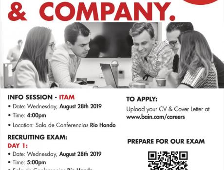 Bolsa de Trabajo invita a la presentación y examen de Bain & Company