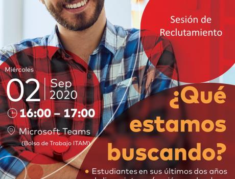 Póster Career Services del ITAM invita a la sesión de reclutamiento remota de Mastercard
