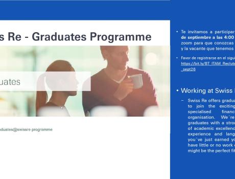 Career Services del ITAM invita a la sesión de reclutamiento remota de Swiss Re