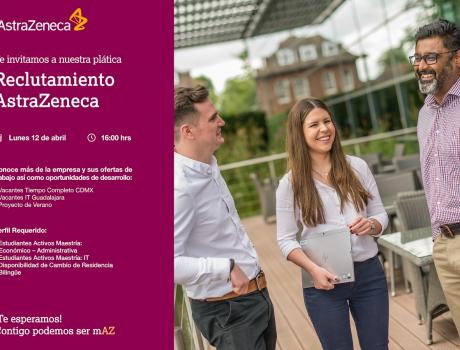 Póster Career Services del ITAM invita a la sesión de reclutamiento remota de AstraZeneca