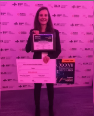 Póster Alexa González, ITAM student, won the XXXVII International Award for Financial Research IMEF-EY 2021