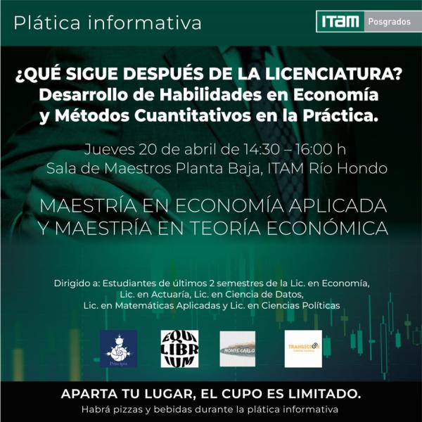 Plática informativa M. en Teoría Económica y M. en Economía Aplicada