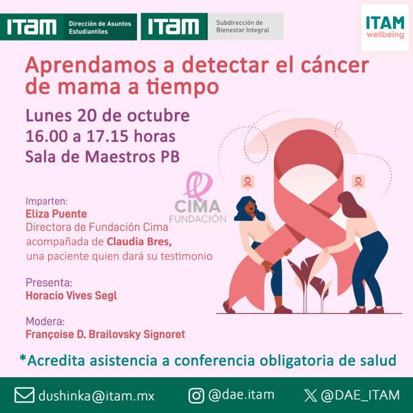 Conferencia de salud*: Aprendamos a detectar el cáncer de mama a tiempo