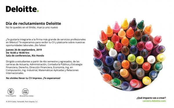 Bolsa de Trabajo invita a la presentación de Deloitte 