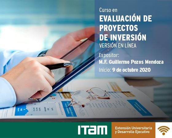 Póster Curso en Evaluación de Proyectos de Inversión Versión en línea