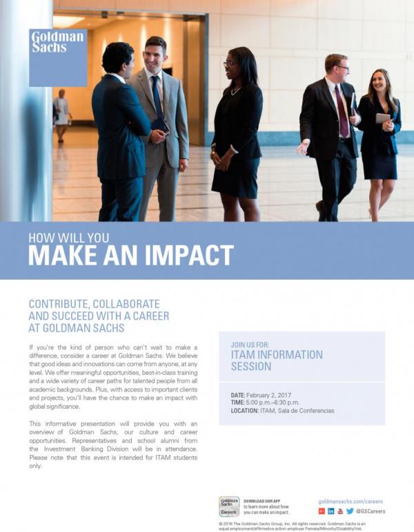 Bolsa de Trabajo invita a la Presentación de Goldman Sachs & Co.