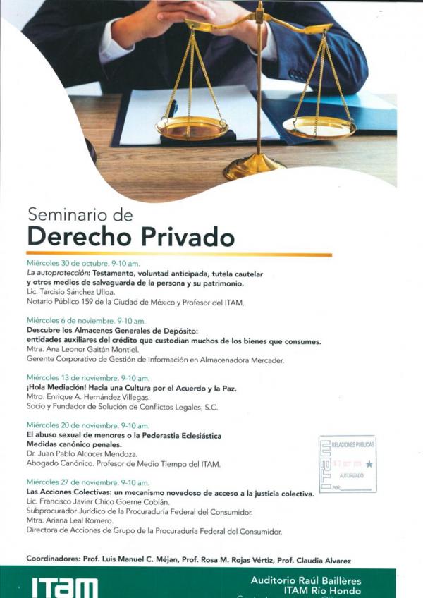 Seminario de Derecho Privado, otoño 2019