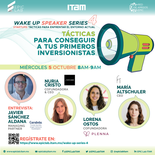 Poster: Wake Up Speaker Series 4: Tácticas para conseguir a tus primeros inversionistas
