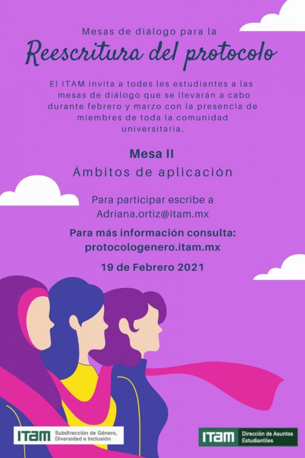 Póster Mesas para la revisión del Protocolo de Acoso y Hostigamiento. Tema 2: Ámbitos de aplicación